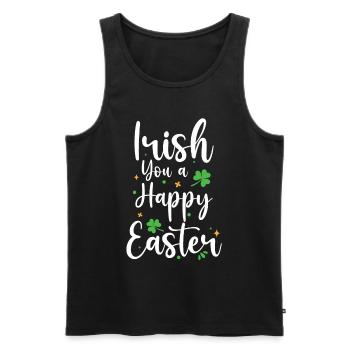 Irish You Happy Easter Holidays Green Clover - Men's Premium Organic Tank Top - black - Front - AI Model Male 178 light (178cm)
