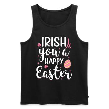 Irish You Happy Easter Holidays Pink Shamrock - Men's Premium Organic Tank Top - black - Front - AI Model Male 178 light (178cm)
