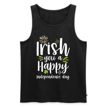 Irish You A Happy Independence Day Green - Men's Premium Organic Tank Top - black - Front - AI Model Male 178 light (178cm)