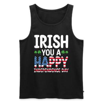Irish You A Happy Independence Day American - Men's Premium Organic Tank Top - black - Front - AI Model Male 178 light (178cm)