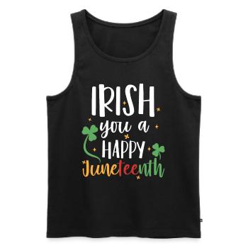 Irish You A Happy Juneteenth Holiday Green - Débardeur bio Premium Homme - noir - Devant - AI Model Male 178 light (178cm)