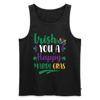 Irish You A Happy Mardi Gras Green Clover - Men's Premium Organic Tank Top - black - Front - AI Model Male 178 light (178cm)