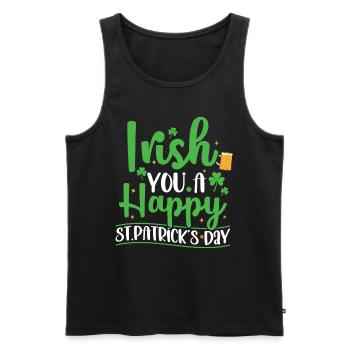 Irish You A Happy St. Patrick's Day Green - Men's Premium Organic Tank Top - black - Front - AI Model Male 178 light (178cm)