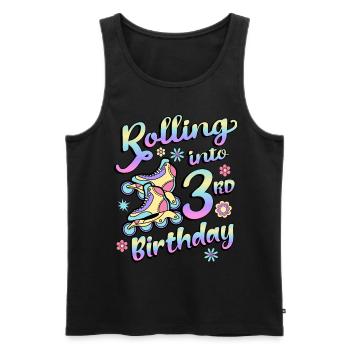 Rolling Into 3rd Birthday Roller Skater Inline - Men's Premium Organic Tank Top - black - Front - Michal (187cm)