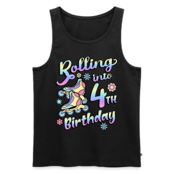 Rolling Into 4th Birthday Roller Skater Inline - Men's Premium Organic Tank Top - black - Front - Michal (187cm)