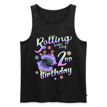 Rolling Into My 2nd Birthday Quad Skater - Männer Premium Bio Tank Top - Schwarz - Vorne - AI Model Male 178 light (178cm)