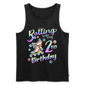 Rolling Into My 2nd Birthday Roller Skater Inline - Men's Premium Organic Tank Top - black - Front - Michal (187cm)