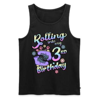 Rolling Into My 3rd Birthday Quad Skater - Männer Premium Bio Tank Top - Schwarz - Vorne - AI Model Male 178 light (178cm)