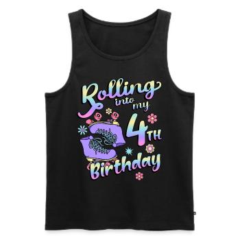 Rolling Into My 4th Birthday Quad Skater - Männer Premium Bio Tank Top - Schwarz - Vorne - AI Model Male 178 light (178cm)