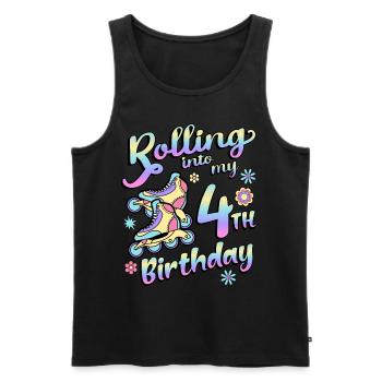 Rolling Into My 4th Birthday Roller Skater Inline - Men's Premium Organic Tank Top - black - Front - Michal (187cm)