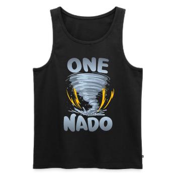 One-nado warning 1st birthday | Tornado - Men's Premium Organic Tank Top - black - Front - AI Model Male 178 light (178cm)