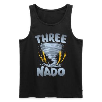 Three Cyclone Warning 3rd birthday | Tornado - Men's Premium Organic Tank Top - black - Front - AI Model Male 178 light (178cm)