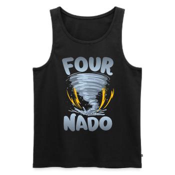 Four-nado warning 4th birthday | Tornado - Men's Premium Organic Tank Top - black - Front - AI Model Male 178 light (178cm)