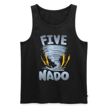Five-nado Warning 4th birthday | Tornado - Men's Premium Organic Tank Top - black - Front - AI Model Male 178 light (178cm)