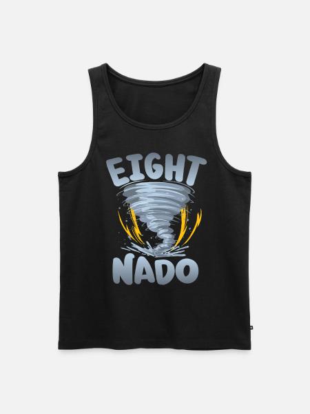 Acht-nado-warn 8th birthday | Tornado - Men's Premium Organic Tank Top - black