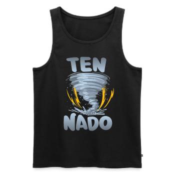 Ten-nado warning 10th birthday | Tornado - Men's Premium Organic Tank Top - black - Front - AI Model Male 178 light (178cm)