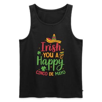 Irish You A Happy Cinco De Mayo Green Clover - Men's Premium Organic Tank Top - black - Front - Michal (187cm)