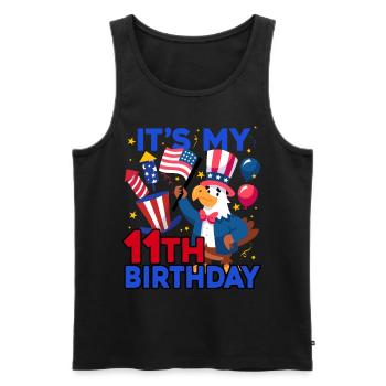 Es Ist Mein 11. Geburtstag Firecracker Kid 4th Of - Männer Premium Bio Tank Top - Schwarz - Vorne - AI Model Male 178 light (178cm)