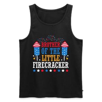 Bruder Des Kleinen Knallfrosches 4. Juli Feuerwerk - Männer Premium Bio Tank Top - Schwarz - Vorne - AI Model Male 178 light (178cm)