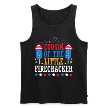 Cousin Des Kleinen Knallfrosches 4. Juli Feuerwerk - Männer Premium Bio Tank Top - Schwarz - Vorne - AI Model Male 178 light (178cm)
