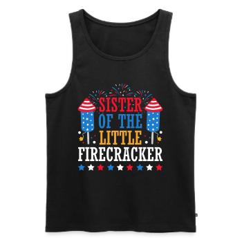 Die Schwester Des Kleinen Feuerwerkskörpers 4. - Männer Premium Bio Tank Top - Schwarz - Vorne - AI Model Male 178 light (178cm)
