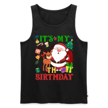 Es Ist Mein 6. Geburtstag Weihnachtsmann - Männer Premium Bio Tank Top - Schwarz - Vorne - Michal (187cm)