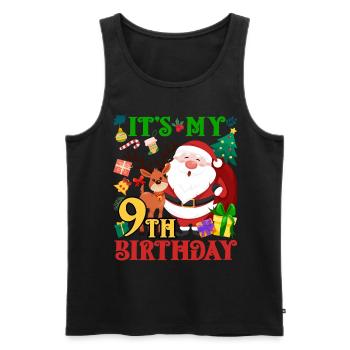 Es Ist Mein 9. Geburtstag Weihnachtsmann - Männer Premium Bio Tank Top - Schwarz - Vorne - Michal (187cm)