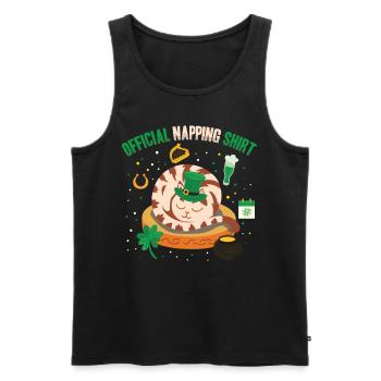 Official Napping Shirt Sleepy Cat St. - Men's Premium Organic Tank Top - black - Front - Michal (187cm)