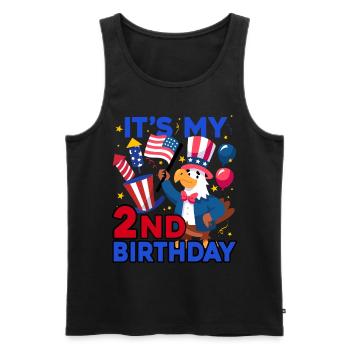 Es Ist Mein 2. Geburtstag Firecracker Kid 4th Of - Männer Premium Bio Tank Top - Schwarz - Vorne - AI Model Male 178 light (178cm)