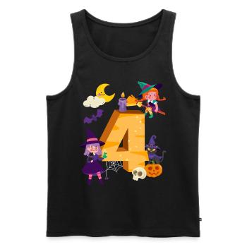 4. Geburtstag Hexe Besen 4 Jahre Alt Kind - Männer Premium Bio Tank Top - Schwarz - Vorne - AI Model Male 178 light (178cm)