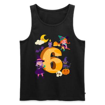 6. Geburtstag Hexe Besen 6 Jahre Alt Kind - Männer Premium Bio Tank Top - Schwarz - Vorne - AI Model Male 178 light (178cm)