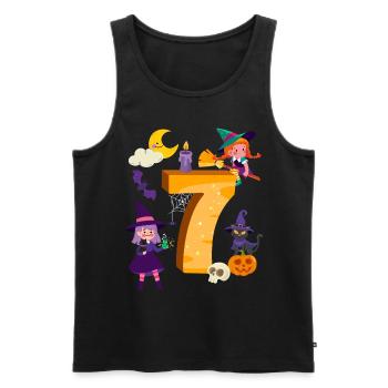 7. Geburtstag Hexe Besen 7 Jahre Alt Kind - Männer Premium Bio Tank Top - Schwarz - Vorne - AI Model Male 178 light (178cm)