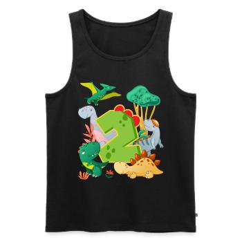 Herd of cute dinosaurs 2nd birthday 2 - Men's Premium Organic Tank Top - black - Front - Michal (187cm)