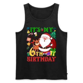 Es Ist Mein 6. Geburtstag Weihnachtsmann - Männer Premium Bio Tank Top - Schwarz - Vorne - Michal (187cm)