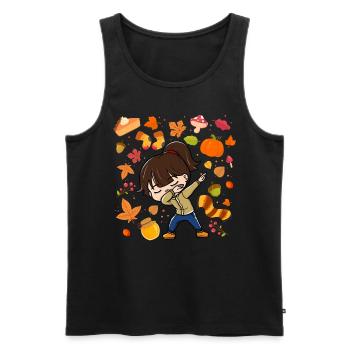 Dabbing Girl Herbst Ahorn Kürbis Herbst Saison - Männer Premium Bio Tank Top - Schwarz - Vorne - Michal (187cm)