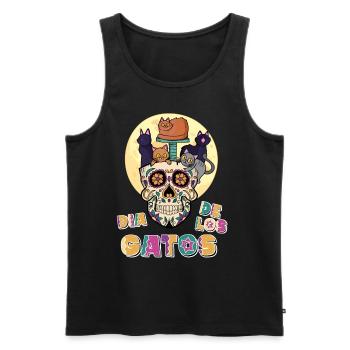 Dia De Los Gatos Cat Animal Rights Advocacy - Men's Premium Organic Tank Top - black - Front - AI Model Male 178 light (178cm)