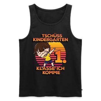 Tschüss Kindergarten 1. Klass Ich Komme Dabbing - Männer Premium Bio Tank Top - Schwarz - Vorne - Michal (187cm)
