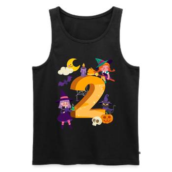 2nd Birthday Witch Broom 2 Years Old Child - Men's Premium Organic Tank Top - black - Front - Michal (187cm)