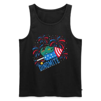 Dinomite Feuerwerkskörper 4. Juli Dinosaurier - Männer Premium Bio Tank Top - Schwarz - Vorne - AI Model Male 178 light (178cm)