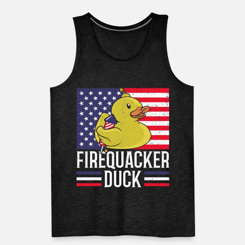 Firequacker Duck 4 juillet Firecracker Débardeur bio Premium Homme
