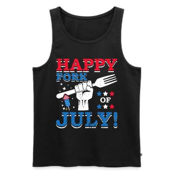 Happy Fork Of July Firecracker 4. Juli - Männer Premium Bio Tank Top - Schwarz - Vorne - AI Model Male 178 light (178cm)
