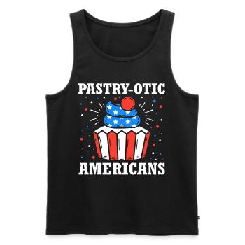 Pastry-otic Americans 4. Juli Cupcake - Männer Premium Bio Tank Top - Schwarz - Vorne - Michal (187cm)