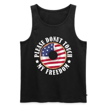 Please Donut Touch My Freedom 4 juillet Sweet Pastry - Débardeur bio Premium Homme - noir - Devant - Michal (187cm)