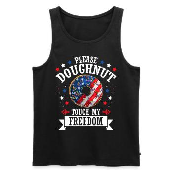 Please Donut Touch My Freedom 4 juillet Sweet Pastry - Débardeur bio Premium Homme - noir - Devant - Michal (187cm)