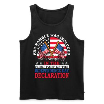 Pre-ramble was included July 4 - Men's Premium Organic Tank Top - black - Front - AI Model Male 178 light (178cm)