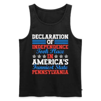Déclaration d’indépendance en Pennsylvanie 4 juillet - Débardeur bio Premium Homme - noir - Devant - AI Model Male 178 light (178cm)