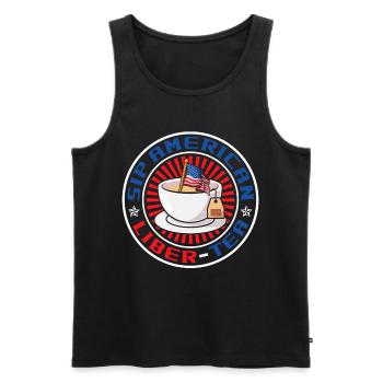 Amerikanischer Liber-tee Am 4. Juli, Dem - Männer Premium Bio Tank Top - Schwarz - Vorne - Michal (187cm)