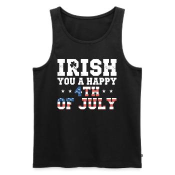 Irish You A Joyeux 4th Of July Green Clover - Débardeur bio Premium Homme - noir - Devant - Michal (187cm)