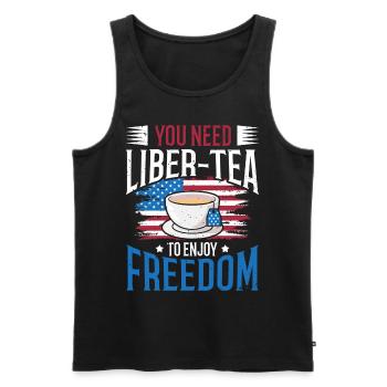 Sie Brauchen Liber-tee, Um Die Freiheit Des 4. - Männer Premium Bio Tank Top - Schwarz - Vorne - Michal (187cm)