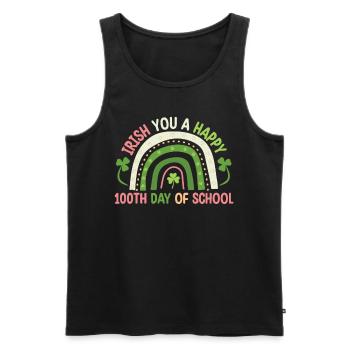 Irish You A Happy 100th Day Of School Green - Men's Premium Organic Tank Top - black - Front - Michal (187cm)